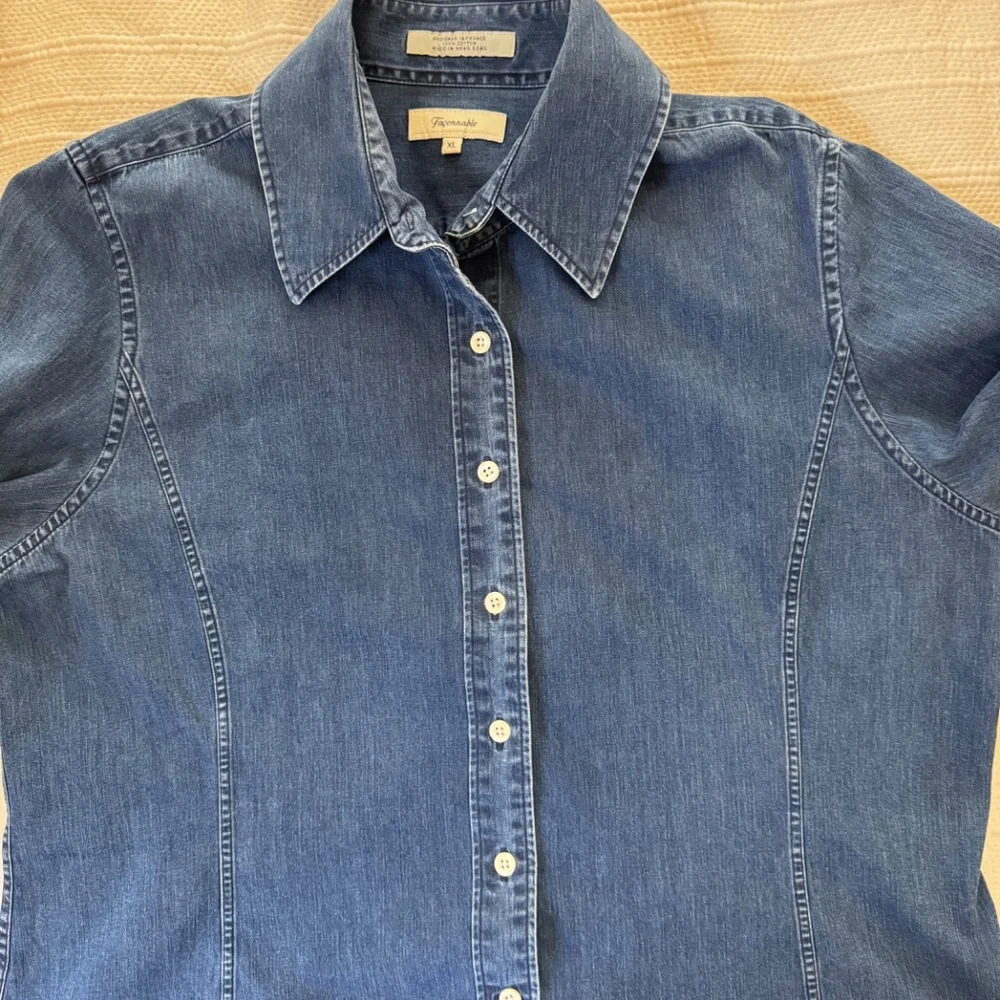 Faconnable Denim-Blue 100% Cotton Blouse in Size XL - Picture 4 of 10
